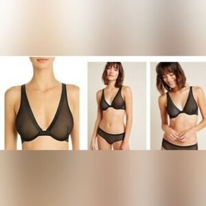 Jason Wu Bra Banded Plunge Underwire Black Size 32B